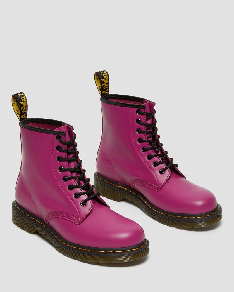 Dr Martens 1460 Smooth Læder Snørestøvler Herre Lyserød | DK 532QMA